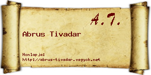 Abrus Tivadar névjegykártya
